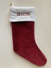 Pottery Barn Channel Quilted Stocking BRAXTON mono medium 2021 Red B1