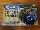 Rs20 Manchester Monarchs 2001/02 Minor Hockey Pocket Schedule - Dunkin Donuts