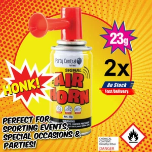 2x HAND HELD AIR HORN Loud Horn - Sport Festival Event Outdoor Air Horn AUSTOCK - Picture 1 of 9