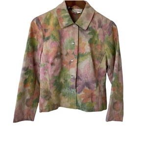 Doncaster Women’s Blazer Jacket Top Floral Button Up Long Sleeve Size 6 - Picture 1 of 12