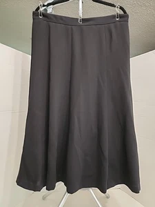 Covington Woman Plus 22W Black Lined Fit Flare Skirt Free Ship Machine Wash - Picture 1 of 14