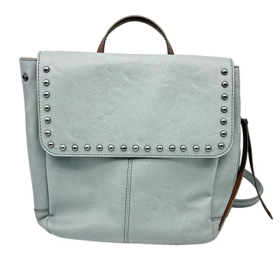 Cartera Mochila Convertible Fossil Camilla SHB2304 Solapa Tachonada Azul Claro Gris Foto 1 de 4