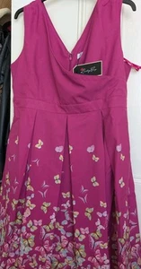 Lovely Lindy Bop Dress In Cerise Pink With Butterflies New With Tags Size 4xl - Picture 1 of 5