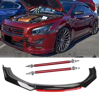 Front Bumper Lip Red Layer Splitter Spoiler For Nissan Maxima 2009-2014 Body Kit Foto 1 de 4