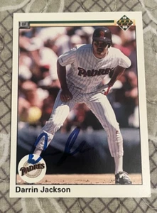 DARRIN JACKSON AUTOGRAPHED 1990 UPPER DECK BASEBALL CARD W/COA - Picture 1 of 1