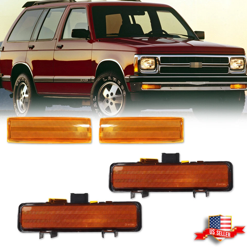4X Amber Corner & Signal Marker Light For 83-94 Chevy Blazer 82-93 Chevrolet S10 - Image 1 of 4