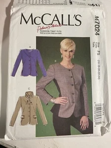 McCalls Pattern M7024 Lined Button Front Jackets w/Variations 16-24 Uncut - Picture 1 of 2