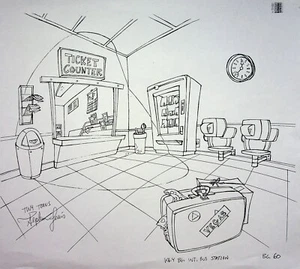 Fondo de Producción Tiny Toon Adventures FIRMADO STEPHEN LEWIS #SL - Imagen 1 de 2