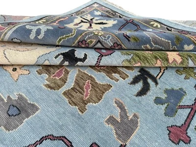 Hand Knotted Blue 5x8, 6x9, 8x10, 9x12, 10x14, 12x15 Wool Area Rug - Image 1 of 4