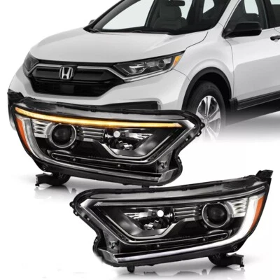 Headlights Headlamps Halogen LED DRL Projector For 2017-2021 Honda CRV LX EXL - Image 1 of 4