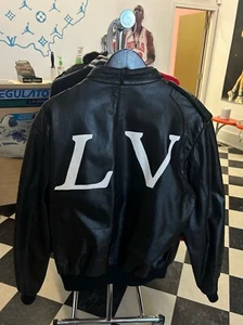 legit vintage x members only leather racer jacket mens size 44 80s rainbow tag - Picture 1 of 7