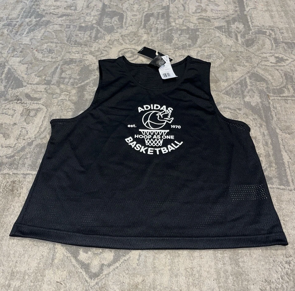 adidas WOMENS SIZE S Hoop As One Black HZ9920 Basketball Select Jersey Mesh Top