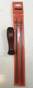 GENUINE OEM Echo 99988801702 3/16" 4.8MM 2-Pack Chainsaw Files With Wood Handle - Picture 1 of 2