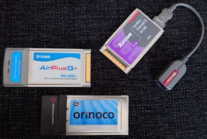 Lot 3x PCMCIA Network Cards 2x WiFi + 1x Ethernet | 1x Parallel Port - Untested - Photo 1/8