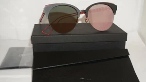 Christian Dior Sunglasses New DIORAMACLUB EYM Matte Black Gray Gold 55 18 150 - Picture 1 of 12