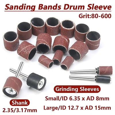 80 - 600 Grit Sanding Bands Drum Sleeve Rotary Tool Kit for Dremel Accessories - Image 1 of 4
