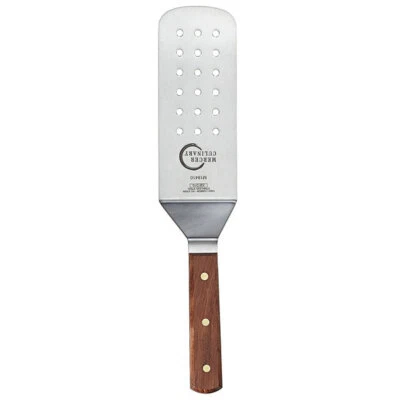 Mercer Culinary Praxis 8" x 3" Perforated Turner with Rosewood Handle - Image 1 of 4