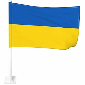 1 Pack Ukraine Ukrainian Car Flag 12X18 In Double Sided Printed SPUN POLYESTER - Picture 1 of 1