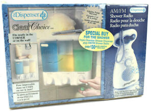 The Dispenser Clear Choice 3 Compartment Shampoo Conditioner Shower Am/Fm Radio