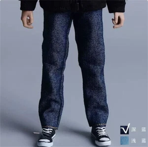 Pantalones vaqueros azul oscuro escala 1:12 pantalones ropa para figuras de acción masculinas de 6" juguetes - Imagen 1 de 5