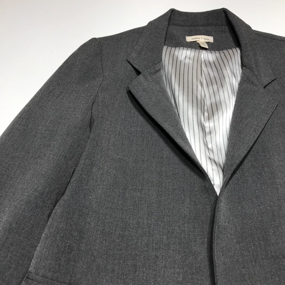 Traje Chaqueta Silence + Noise Mujer Talla Pequeña Gris Blazer Elástico Forrado EE. UU. Foto 1 de 4