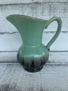 "CREMA CERÁMICA VERDE MARRÓN ESMALTADA 7"" DÉCADA DE 1900 MARCADA EXTRANJERA 524/17" - Imagen 1 de 10