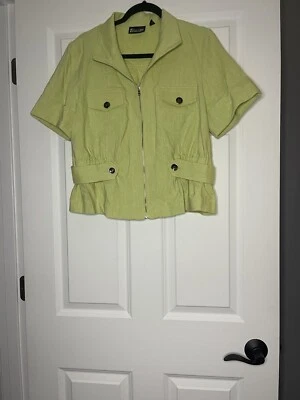 7th Avenue New York Co Short Sleeve Jacket Green Large Nwt Msrp 89.95 - Image 1 of 2