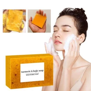 Turmeric Kojic Acid Brightening Soap Skin Whitening Dark Acne Scar Removal-. - Picture 1 of 12