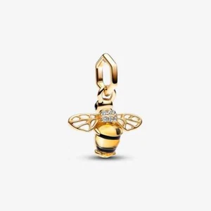 Charm Pandora Ape Scintillante 762672C01 Ciondolo Dorato Smalto Bee Nuovo - Foto 1 di 2