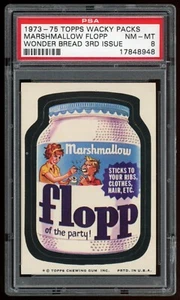 1975 Topps Wacky Packages Sticker Marshmallow Flopp Wonder Bread 3rd PSA 8 - Picture 1 of 2