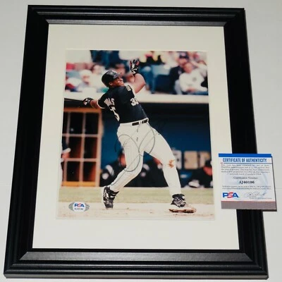 FRANK THOMAS AUTOGRAPHED 8X10 COLOR PHOTO (FRAMED & MATTED) - PSA DNA! - Image 1 of 2