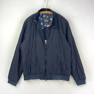 Barbour Steve McQueen Quilted Jacket Mens XXL Blue Short Biker Bomber Blouson - Picture 1 of 17