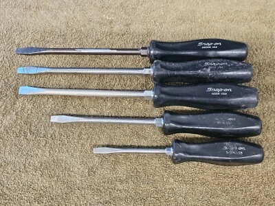 5 Snap-On Flat Slotted Head Screwdriver Set GSDD8 SDD8 SDD6 SDD GSDD Driver USA - Image 1 of 4