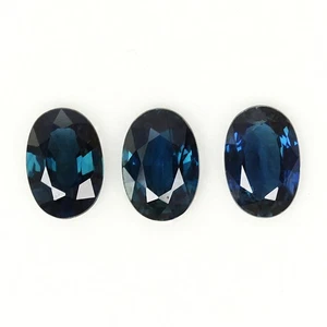 3pcs/Lot 1.72ct Oval 6x4mm Natural Heated Blue Sapphire Bangkaja Chanthaburi TH - Picture 1 of 4