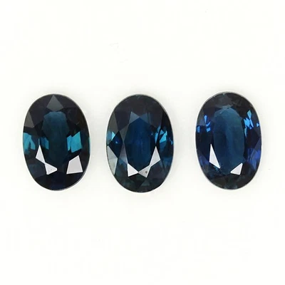 3pcs/Lot 1.72ct Oval 6x4mm Natural Heated Blue Sapphire Bangkaja Chanthaburi TH - Image 1 of 4