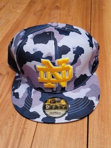 Notre Dame Fighting Irish Camo Flat Bill Snapback Hat New Era - Picture 1 of 5