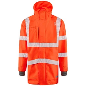 Leo CLOVELLY Warnschutz Wasserdicht Atmungsaktiv Orange Executive Anorak #A04 - Bild 1 von 5