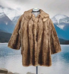 ELEGANCE DAYTONS VINTAGE ANNI 60 PELLICCIA VISONE CAPPOTTO GIACCA DONNA LARGE XL MANICHE CROP - Foto 1 di 14
