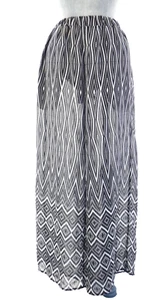 Gottex Harrods Beach Trousers Sheer Palazzo Pants Wide Leg Zig Zag S BNWT - Picture 1 of 13