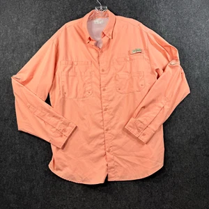 Columbia PFG Tamiami II Shirt Men's Large Coral Orange Long Sleeve Fishing - Picture 1 of 8