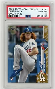 2020 Topps Komplettset Dustin May RC PSA 10 goldene Sterne #235 EDELSTEIN NEUWERTIG Rookie - Bild 1 von 2