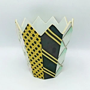 Fabienne Jouvin Tie Design Collection Porzellan handbemalt Topf 7" hoch Paris - Bild 1 von 6