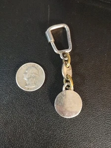 20.3g 925 STERLING SILVER & Brass TO-215 Mexico KEYCHAIN FOB VINTAGE - Picture 1 of 6