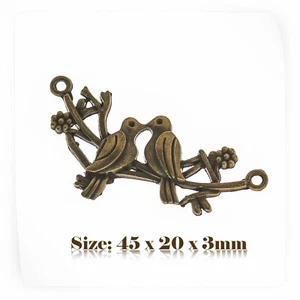 2 Bronzo Antico Stile Vintage Ciondoli Connettori Steampunk 134 - Picture 1 of 2