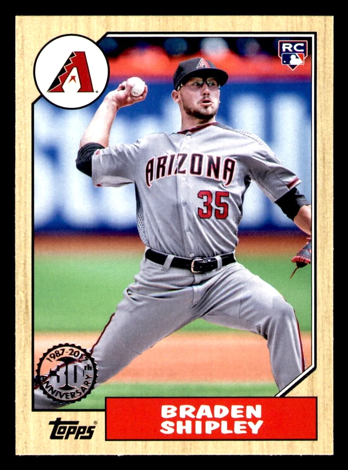 Topps Braden Shipley Rookie 1987 Topps #87-107 2017 - Arizona Diamondbacks Foto 1 de 1