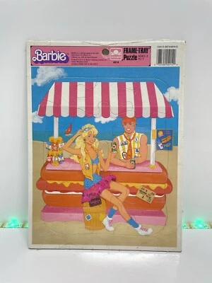 Mattel 1989 Barbie Golden Frame-Tray Puzzle 11x 8 1/4 - Image 1 of 4