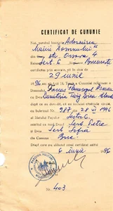 Romania, 1996, Vintage Matrimony Certificate, "Adormirea Maicii Domnului" Church - Picture 1 of 1