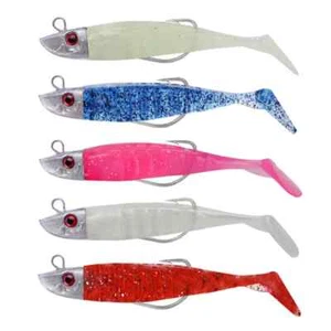 5 Pack Jig Head Soft Fishing Lure 8cm 8.5g Paddle Tail Swimbait For Bass Walleye - Picture 1 of 16
