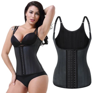 Mujeres Sexy Corsé Bajo el Busto Doble Capa Ajustable Látex Sudor Cintura Prendas Modeladoras - Imagen 1 de 18