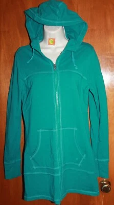 ENERGY ZONE Damas Mediana ZIP-UP SUDADERA CON CAPUCHA (verde con mayor longitud) Usada en Excelente Condición Foto 1 de 2